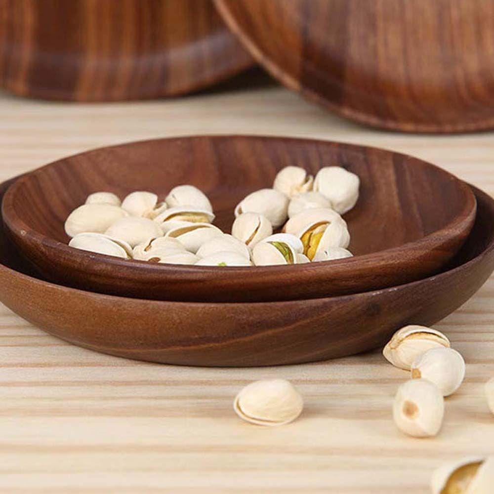 Wooden Dish Holder Dinnerware Beech Snack Dessert Plates Tableware Serving Tray Dinner Plate