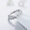 Fashion Classic Cubic Zirconia Jewelry Real 925 sterling silver Love Hearts Ring Eternity Simulated Ring Bands Jewelry