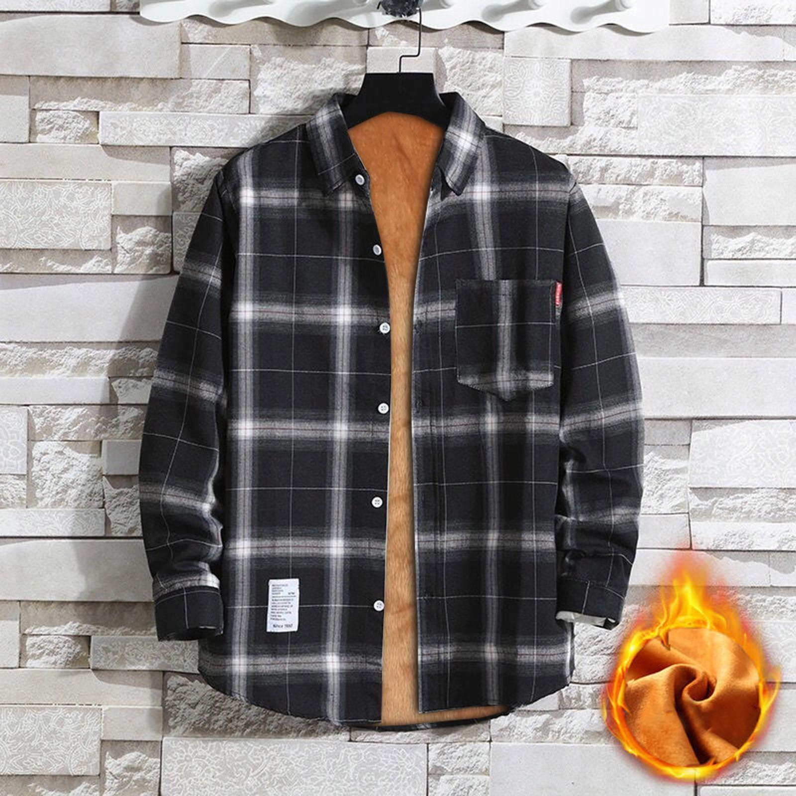 

Мужская повседневная модная клетчатая печать, свободная рубашка с лацканами и длинными рукавами, топы, блузка XXL