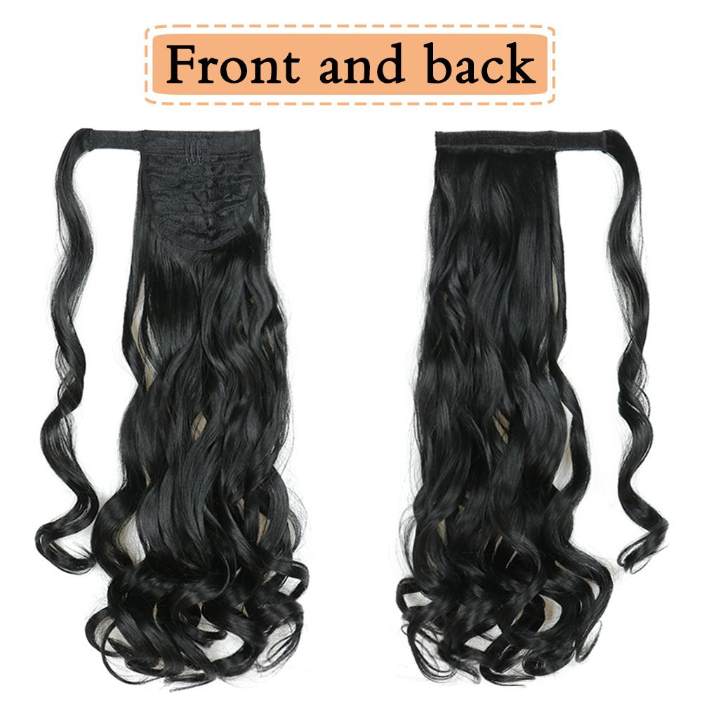Synthetic Long Wavy Ponytail Extensions Wrap Around Hair Ponytails Wavy Clip In Hairpieces For Women