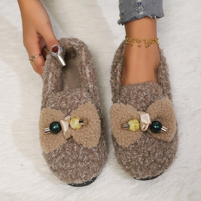 

Пушистые туфли на толстой подошве носят на улице, удобную повседневную обувь осенью и зимой, и модные темпераментные теплые хлопковые туфли. 40 светло-коричневого