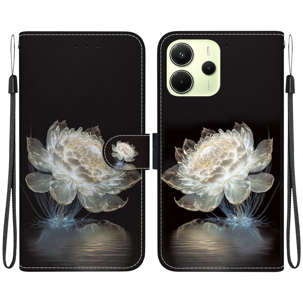For Xiaomi Redmi Note 14 4G (163.25mm) Wallet Phone Case Anti-Drop Leather Flip Cover Pattern Printing