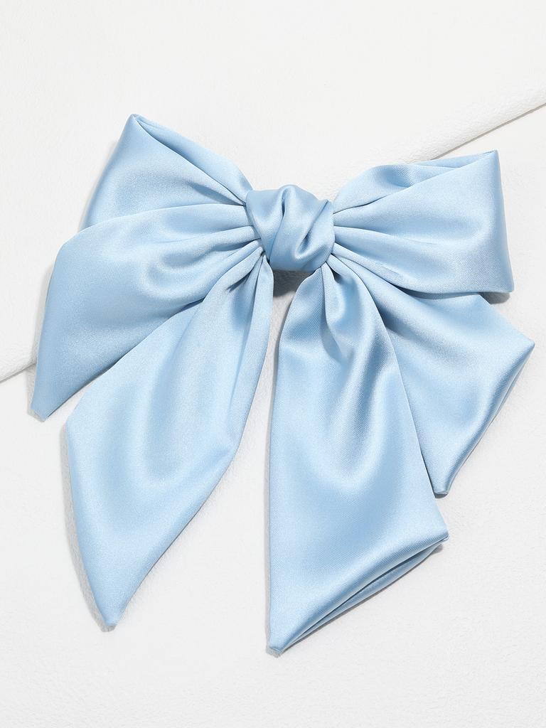 Eleganckie Duże Kokardy Wstążki Klipsy do Włosów Jednolite Satynowe Wsuwki Dziecięce Modne Spinki Opaska Dzieci Butikowe Akcesoria do Włosów