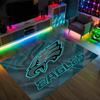 Philadelphia Eagles Design Kristall-Samt-Teppich Gemütlich Nicht?Rutschfester Teppich mit Aufdruck für Schlafzimmer Wohnzimmer Eingang