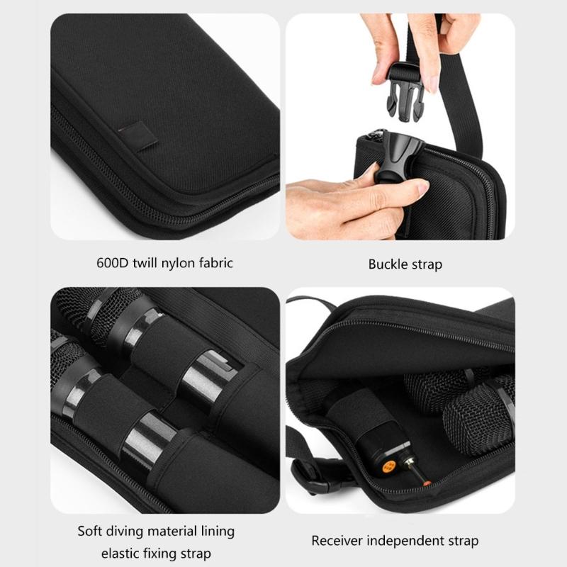 Microphone Carrying Case Inner Holder Pocket Stable Carry Case with Handle Securely Store and Transport Your Microphone