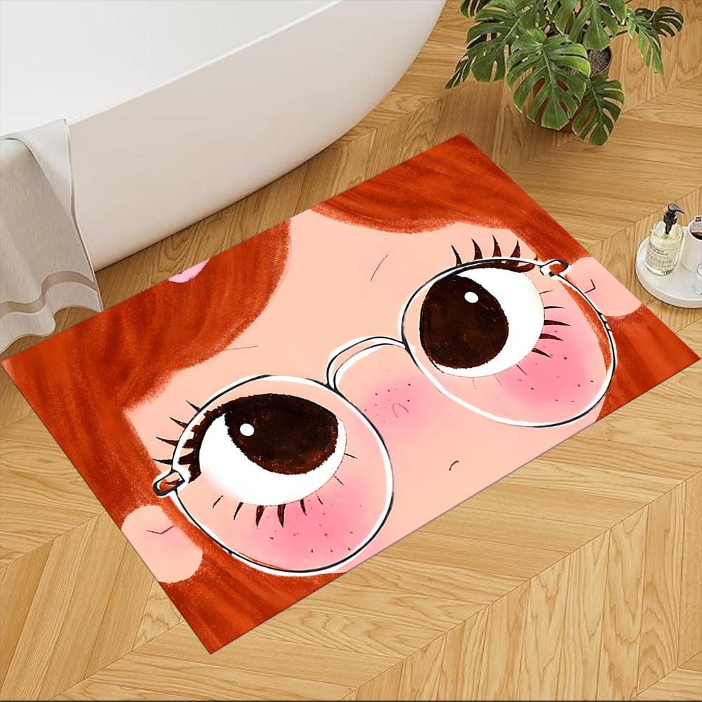 Whimsical Eyes With Glasses Non-Slip Home Carpet Design for Office Decor Living Room Gift