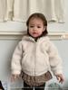 Children's Bunny Ear Lambswool Jacket - 2025 New Korean Style Warm Autumn Winter Coat for Baby Girls