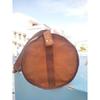 Handmade Travel Men's Genuine Vintage Goat Leather Brown Overnight Weekender Bag