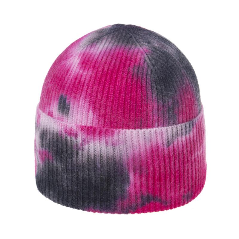 Cross-border Tie-dye Wool Hat European and American Versatile Landlord Hat Male Hip-hop Tide Knitting Gradual Change Melon Fur Hat Tide Brand Cold Hat