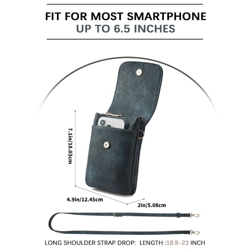Stylish Phone Case Lightweight PU Leather Card Holder With Phone Slot Compact Crossbody Bag For Daily Use