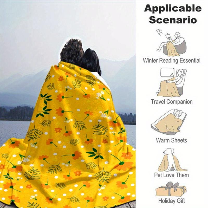 1pc. Floral Patterned Blanket - Perfect for Home, Office, Outdoor Use, Gift Idea, Suitable for All Seasonsz041742