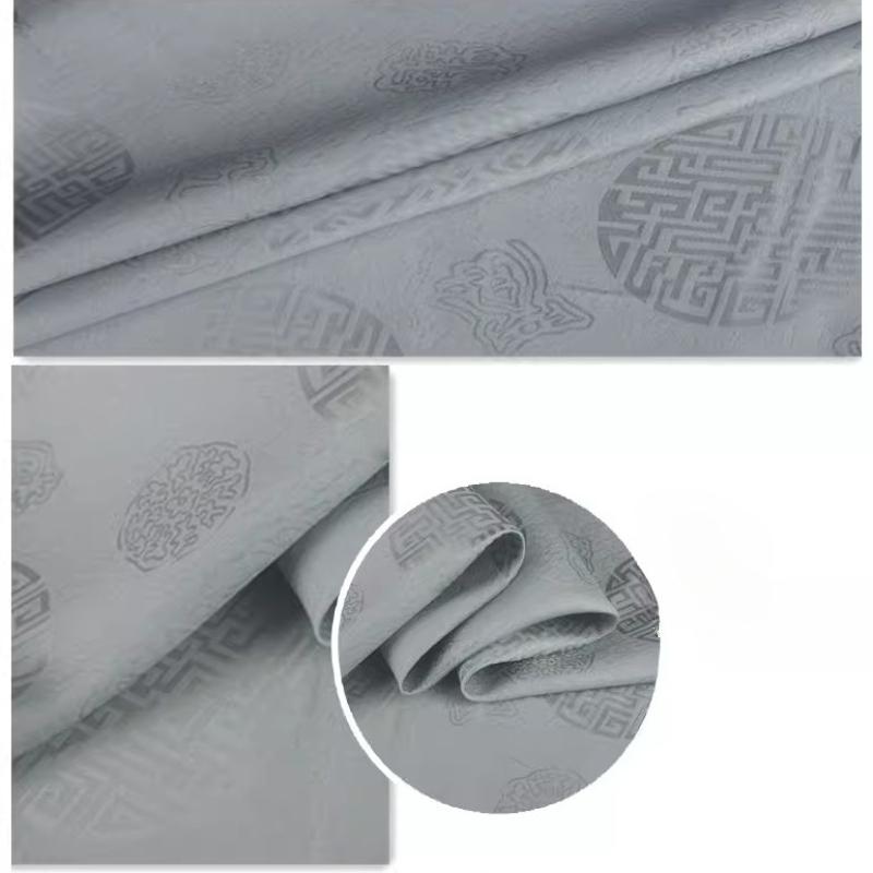 17 Ohm Silk Fabric Traditional Chinese Jacquard Silk Cotton Charmeuse Crepe Tissu Fabric for Sewing Cheongsam Cloth Width 114cm