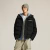 Li Ning Wade Series Water-Resistant Letter Print Hooded Versatile Cold-Resistant Casual Zipper Short Winter Down Jacket Men Jacket Black AYMU003-1