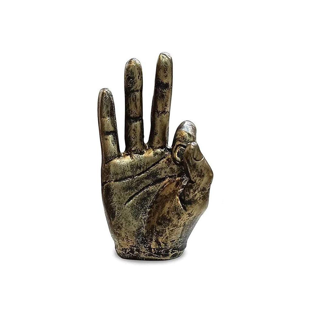 Ok Sign Hand Finger Gesture Showpiece Statue Sculpture for Home Decor Wall Shelf Office Table Desk Decoration