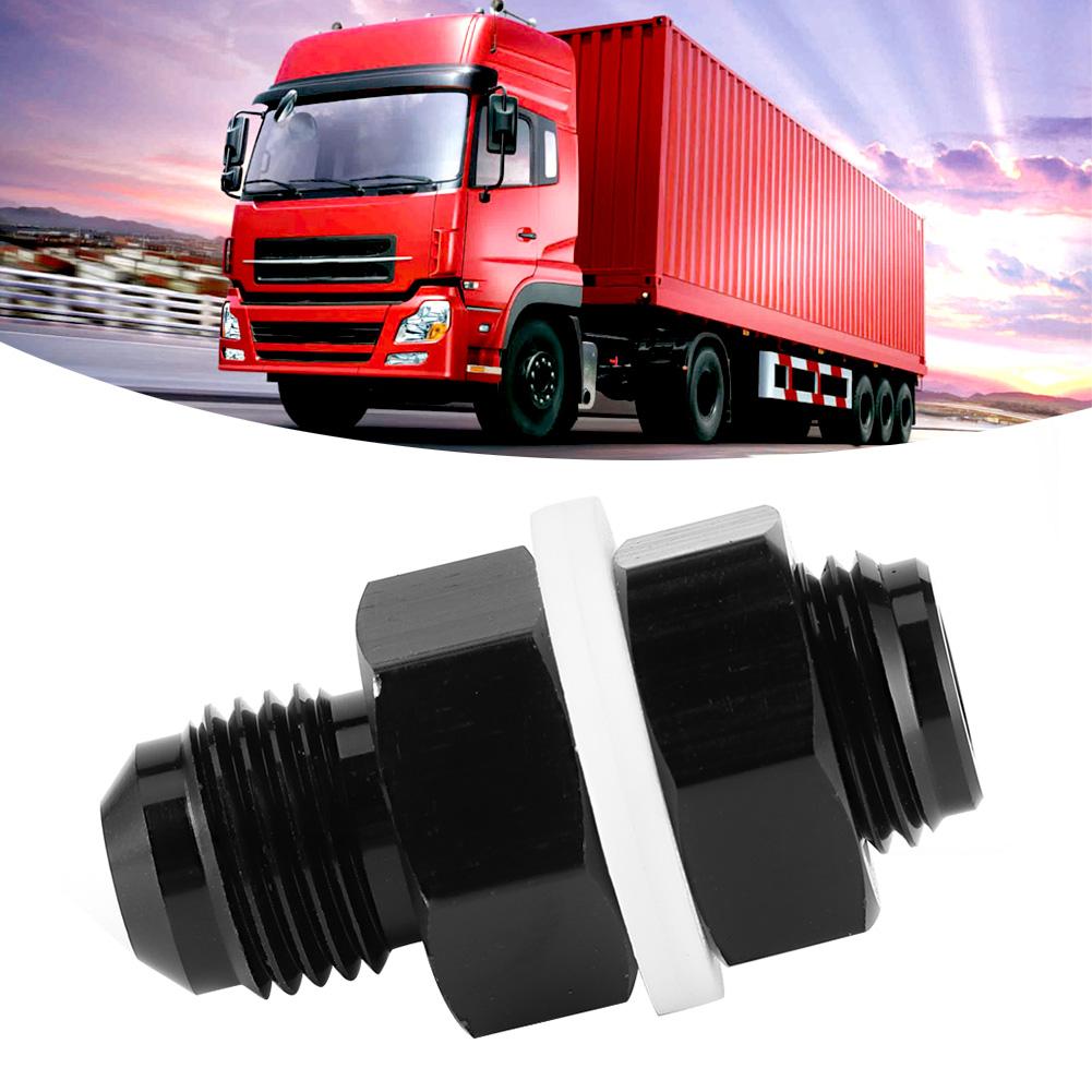 AN6 Bulkhead Fitting Flare Fuel Cell Adapter with PTFE Washer for Most Fluids