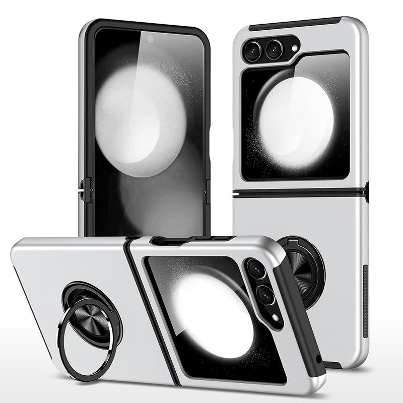 Folding Phone Case Solid Color Retro Bracket Magnetic Phone Case for ZFLIP7 for Samsung Phone Case