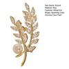 Women Brooch Sparkling Cubic Zirconia Wheat Ear Design Suit Lapel Badge with Imitation Pearls Scarves Dresses Accessories