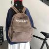 Junior School Bag Women's Check Backpack College Style Travel Backpack