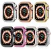 Bling PC Case For Apple Watch10 42mm 46mm Double Row Diamond Crystal iWatch Series 10 PC Protective Cover Watch Strap Protector Band