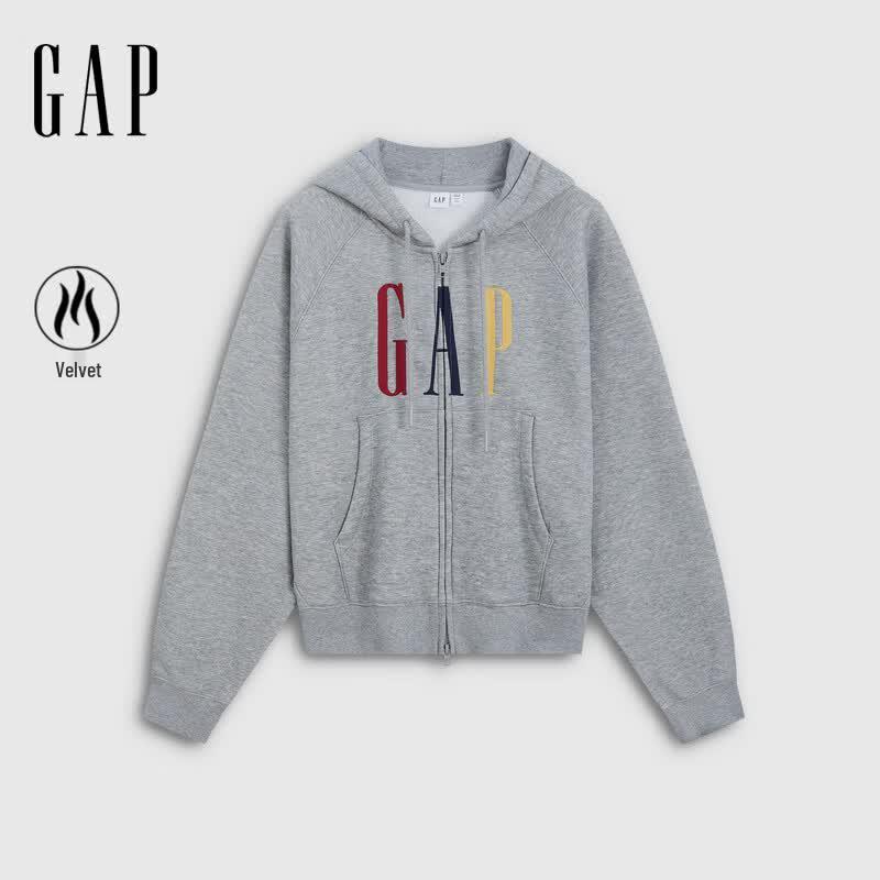 GAP Women's Fleece-Lined Embroidered Logo Hoodie