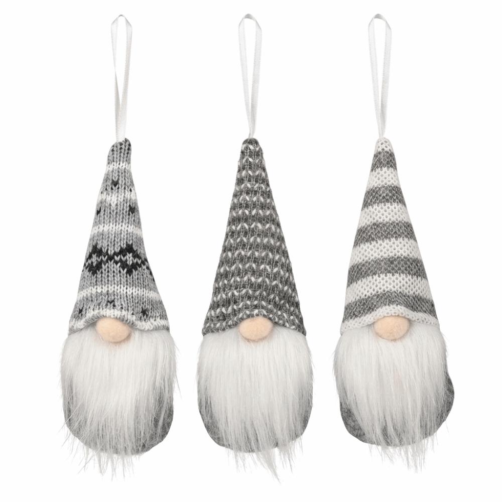 3pcs Handmade Christmas Knitted Doll Pendant Reusable Christmas Tree Decoration Gnome Doll Gifts