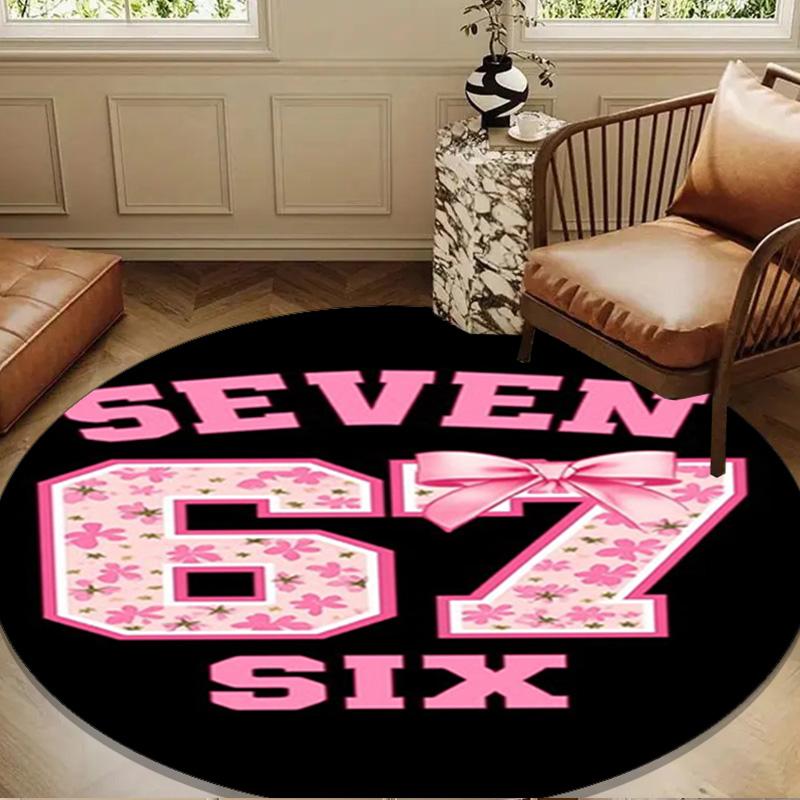 Unicorn Celebration Number 67 Round mat, Anti-slip Circle Carpet Chair rug For livingroom,Bedroom, doormat home decor Gift Christmas Gifts