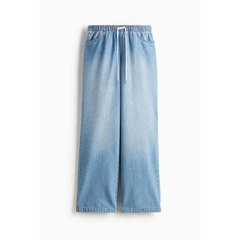 

HM 2025 Summer New Arrival Women s Drawstring Wide Leg Denim 1289533 Light cowboy Blue 160/72