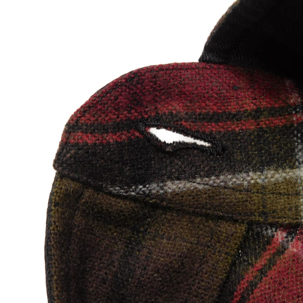 Used Eddie Evans Check Shirt 9921 326821 Y788B 7832 M Brown Khaki Tight 13AW Eddie Smarin Wool Red Men's from Japan