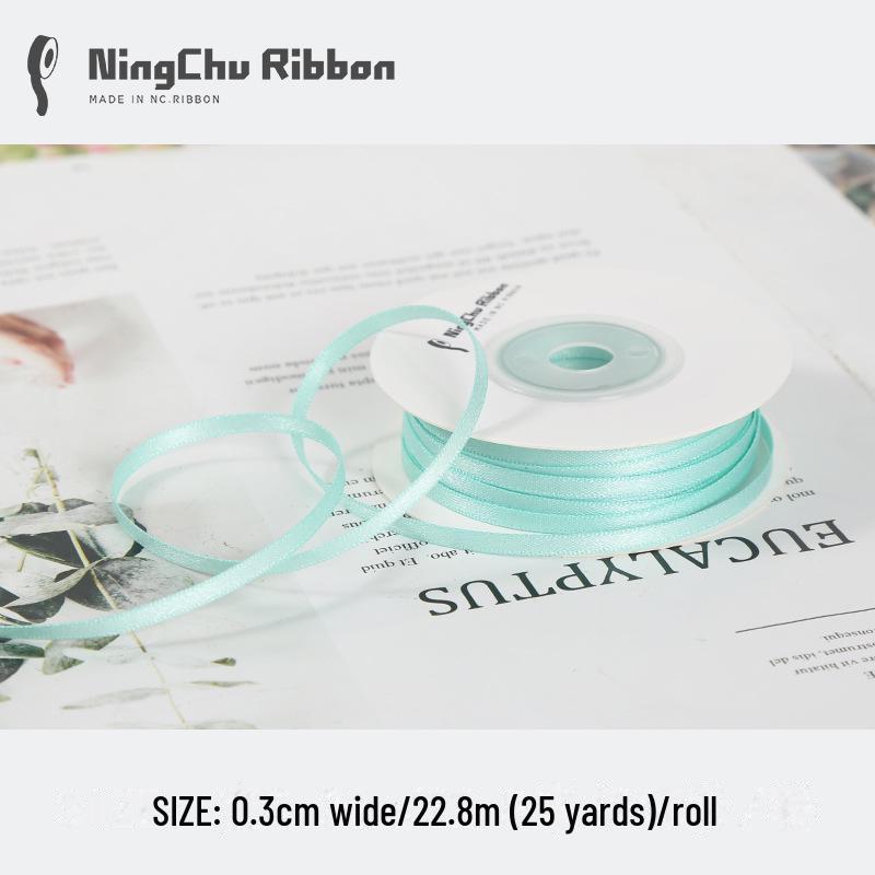 3mm Double-Sided Satin Silk Ribbon for DIY Gifts, Bows, Bouquets, and Baking Packaging