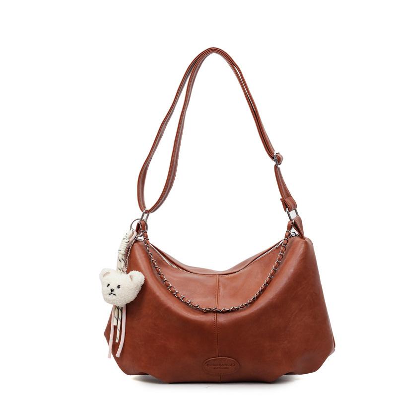 

Большая вместительная сумка, женская сумка через плечо, пригородная сумка через плечо коричневый