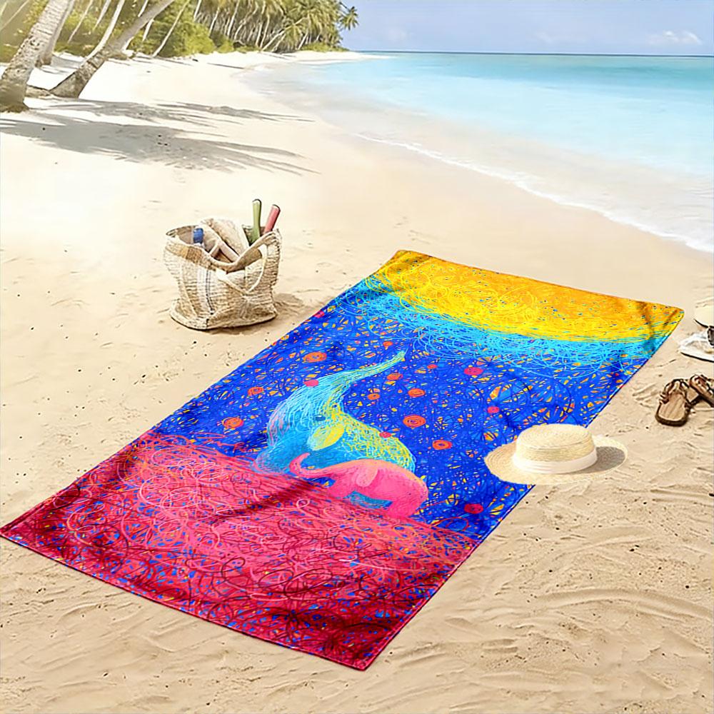 Buntes Elefanten-Kunsthandtuch Ein Muss für den Strandurlaub