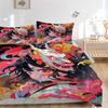 3pcs Whimsical Dragon Mask Quilt Set Cartoon Themed Bed Quilt Set Lovely Character Bedroom Decor Bed Quilt Set Four Seasons (1 Cover + 2Pillowcas