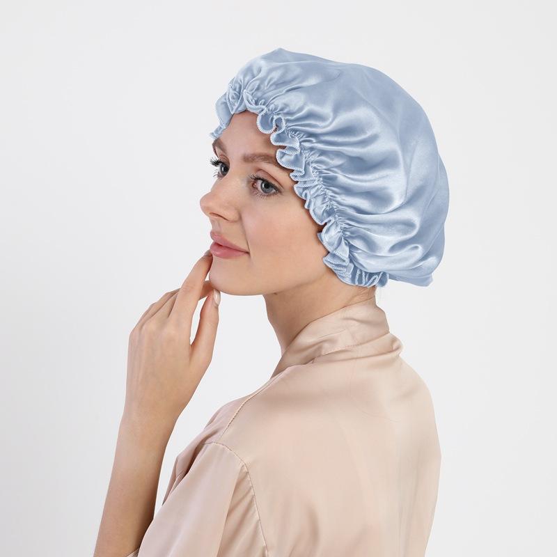 Mulberry Silk Hair Care Round Cap 16 Mmi Silk Nightcap Headgear Chemotherapy Cap Silk Shower Cap