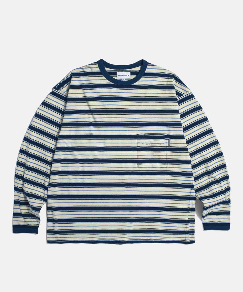 ESPIONAGE Multi Border L/S Tee Navy