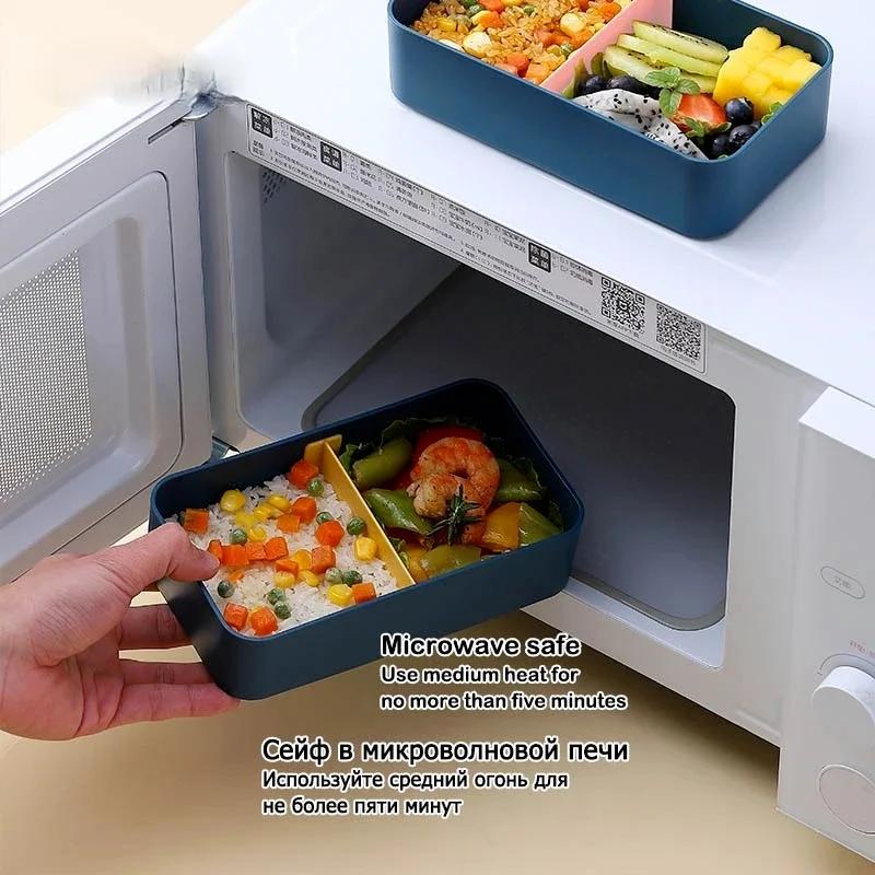 Portable Lunch Box for Kids School Microwave Plastic Bento Box with Movable Compartments Salad Fruit Food Container Box