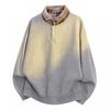 Pullovers Long Sleeves Sweaters Unisex Sweater Paragraph Autumn Half Button Men's Knitwear Bottoming Lapel Retro False Two-piece Wool Sweater