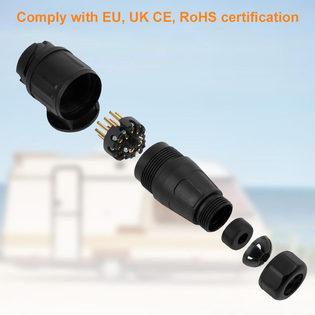12V 13 Pin Trailer Adapter Electric Trailer Plug Waterproof Plastic 13 Pole Wiring Connector Adapter