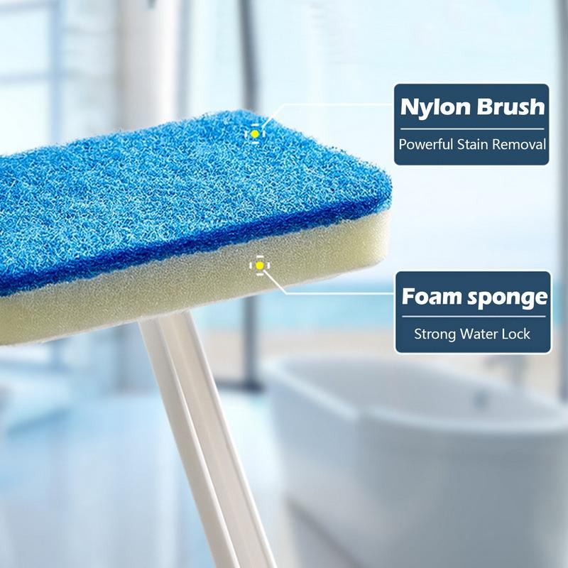 Bathroom Sponge Cleaning Brush Multi-functional Tool Long Handle Removable Household Floor Bathtub Brushes Ceramic Tile Brush