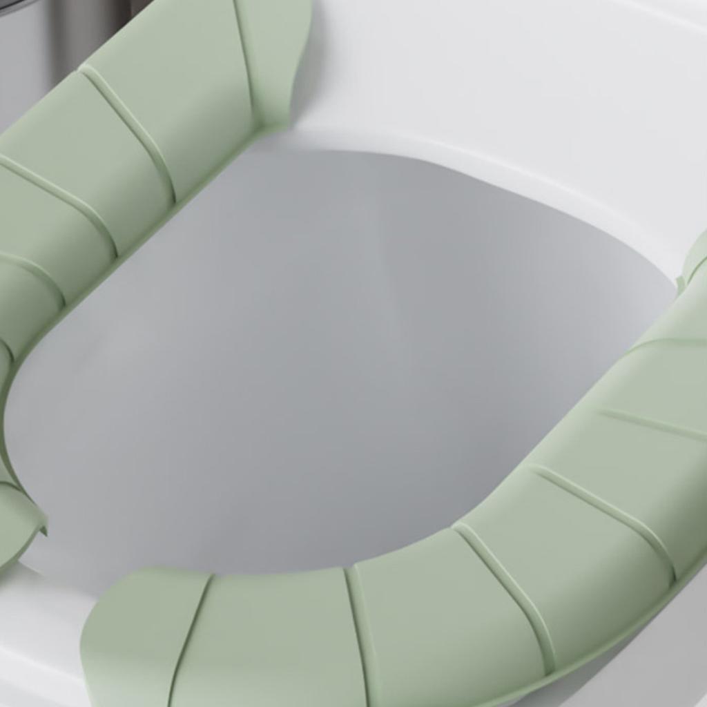 Toilettensitzbezug Alle Jahreszeiten Universal EVA Wasserdicht Waschbar Wiederverwendbar Toilettensitzbezug Pad mit Griff für Zuhause