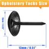 Bivethoi 220 Pcs Black Upholstery Tacks, 1/3 Inch Metal Round Head Thumb Tacks, Upholstery P for Furniture, DIY Project (9 X 13mm)