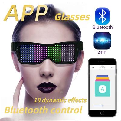 Bluetooth Svítící Brýle Vánoční Barová Párty Dynamické APP Brýle USB Nabíjení Převlek Pódiová Rekvizita