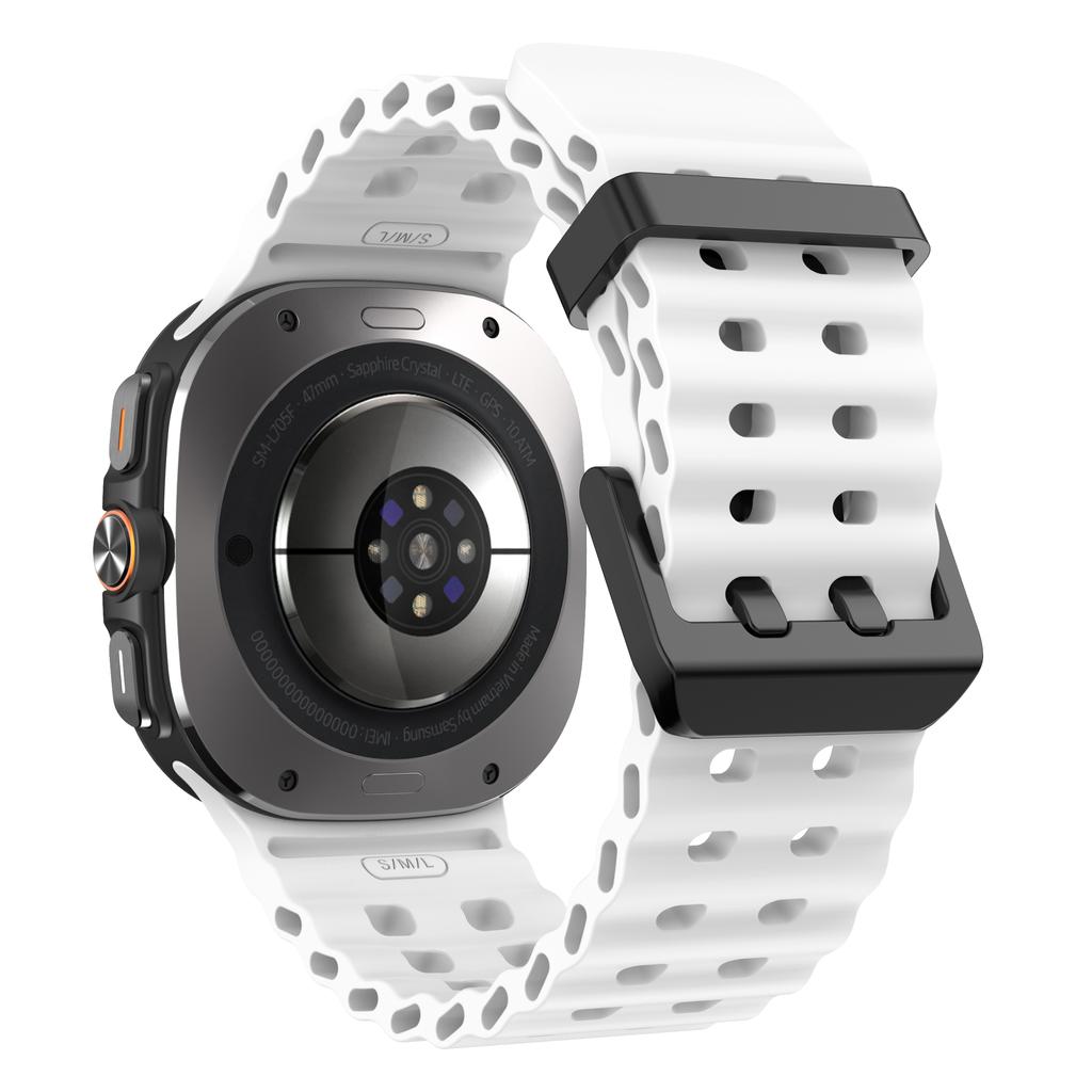 NO Gaps Sports Silicone Strap For Samsung Galaxy Watch Ultra 47mm Marine Band Watchband Bracelet Replacement Accessories