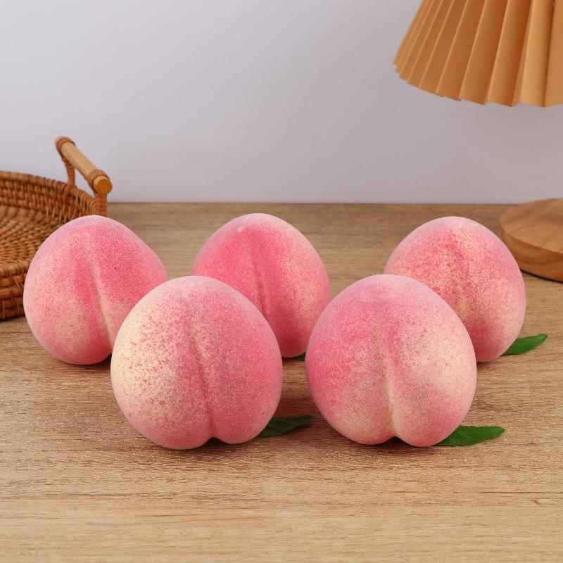 

New 5PCS 7cm Artificial Peach Home Kitchen Decoration Fake Fruits Festive Party Supplies Simulation Ornament Photography Props 7cm