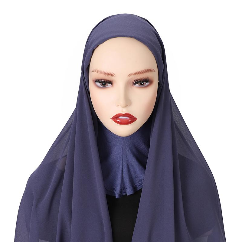 Full Cover Inner Muslim Chiffon Hijab Instant Scarf Islamic Cap Head Wear Caps Underscarf Bone Bonnet Headcover