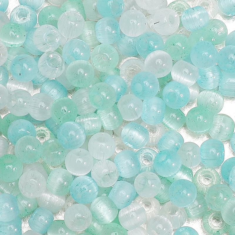 Mărgele de sticlă ochi de pisică jeleu 4mm, mărgele mici, mărgele libere, accesorii DIY lucrate manual, mărgele pentru înșirat manual, mărgele rotunde, lanț pentru telefonul mobil, mărgele rotunde, culoare încântătoare
