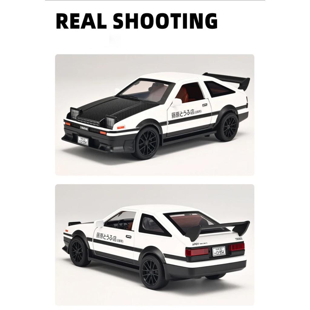 1/32 Toyota Initial D AE86 Drift Function Alloy Car Diecasts & Toy Vehicles Metal Toy Car Model Sound and Light Collection Kids Toy