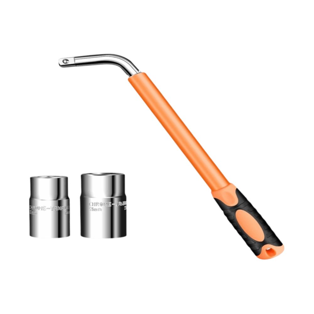 Extended Telescopic Tire Wrench Torque Socket Adjustable Wheel Nut L-Shaped Wrench Steel Construction Thickened Retractable