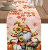 Fall Pumpkin Gnome Maple Leaf Linen Table Runner Party Decor ReusableKitchen Dining Table Runner Autumn Thanksgiving Decoration