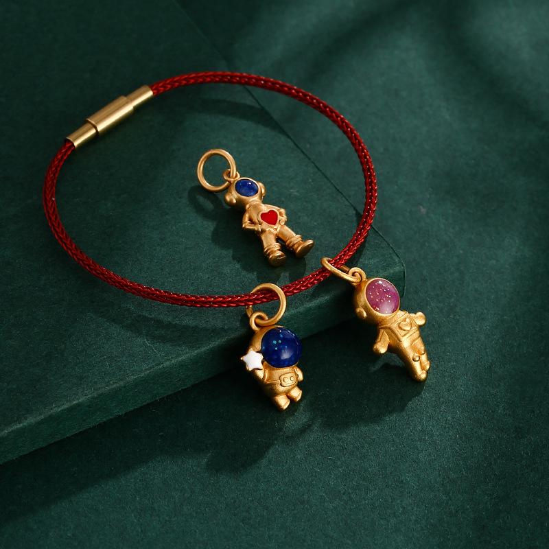 Goldener Sand Astronaut Weltraum Armband DIY Kit: Perlen, Planeten & Raumschiff-Anhänger