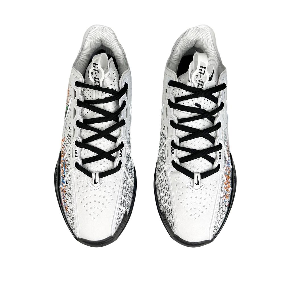 Nike G.T. Cut 3 Cushioning Abrasion Resistant Cushioning, Wear Resistant Low Top Basketball Shoes Unisex White Blue DV2918-102(Team40-)